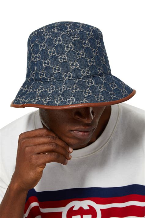 gucci bucket hat men's|Gucci denim bucket hat.